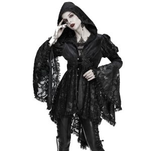 mode DEVIL FASHION Veste Femmes à Capuche ‘Elegant Lace’ Noire 26
