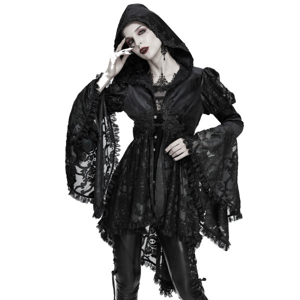 mode DEVIL FASHION Veste Femmes à Capuche ‘Elegant Lace’ Noire 4