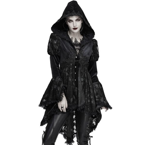 mode DEVIL FASHION Veste Femmes à Capuche ‘Elegant Lace’ Noire 5