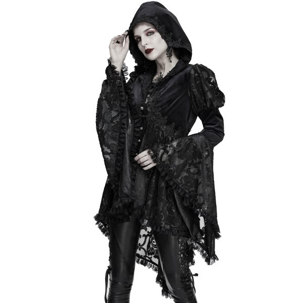mode DEVIL FASHION Veste Femmes à Capuche ‘Elegant Lace’ Noire 6