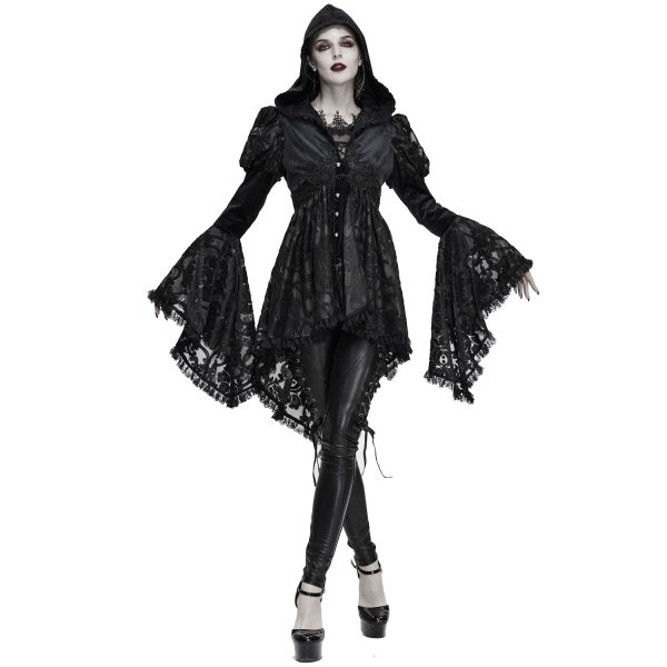 mode DEVIL FASHION Veste Femmes à Capuche ‘Elegant Lace’ Noire 8