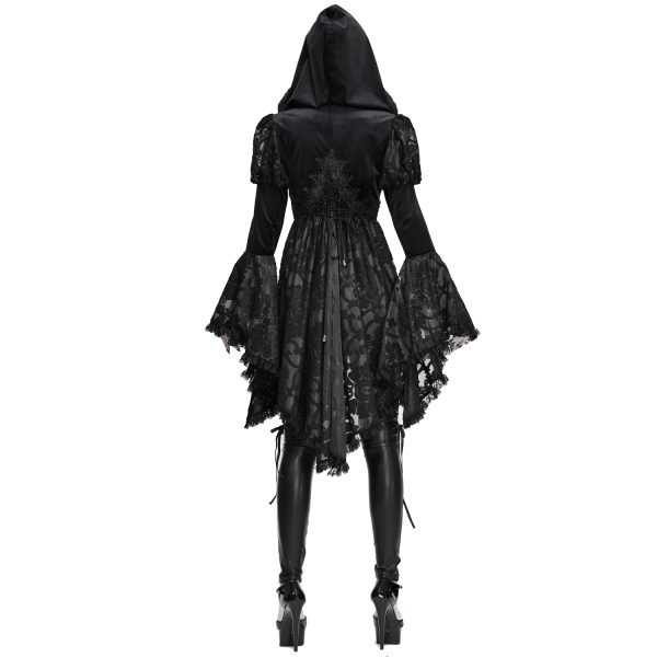mode DEVIL FASHION Veste Femmes à Capuche ‘Elegant Lace’ Noire 9
