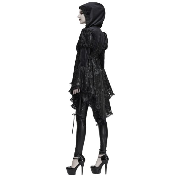 mode DEVIL FASHION Veste Femmes à Capuche ‘Elegant Lace’ Noire 10