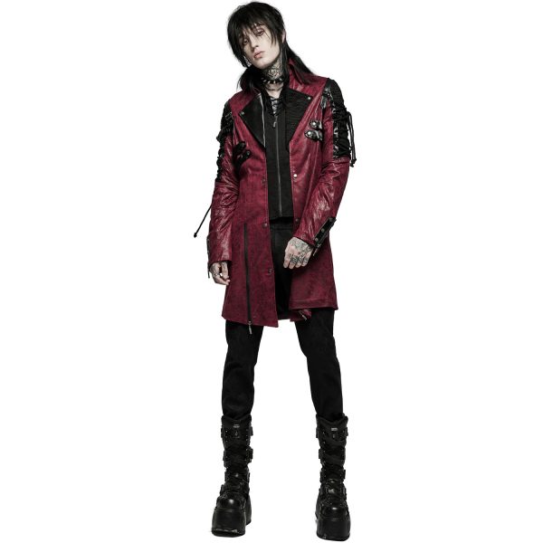 Retour gratuit en magasin. PUNK RAVE Veste Homme ‘Poisonblack’ Rouge Et Noire 3