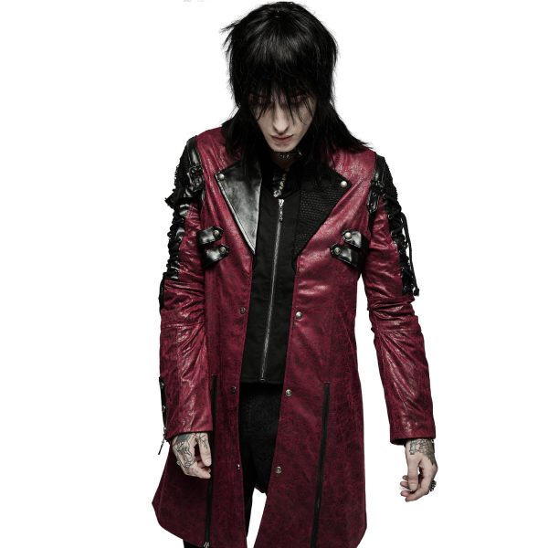 Retour gratuit en magasin. PUNK RAVE Veste Homme ‘Poisonblack’ Rouge Et Noire 12