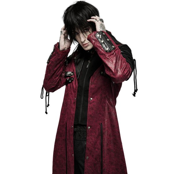 Retour gratuit en magasin. PUNK RAVE Veste Homme ‘Poisonblack’ Rouge Et Noire 13