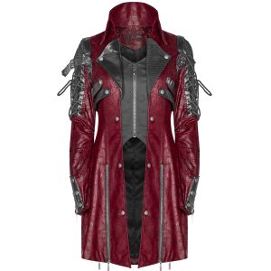 Retour gratuit en magasin. PUNK RAVE Veste Homme ‘Poisonblack’ Rouge Et Noire 48