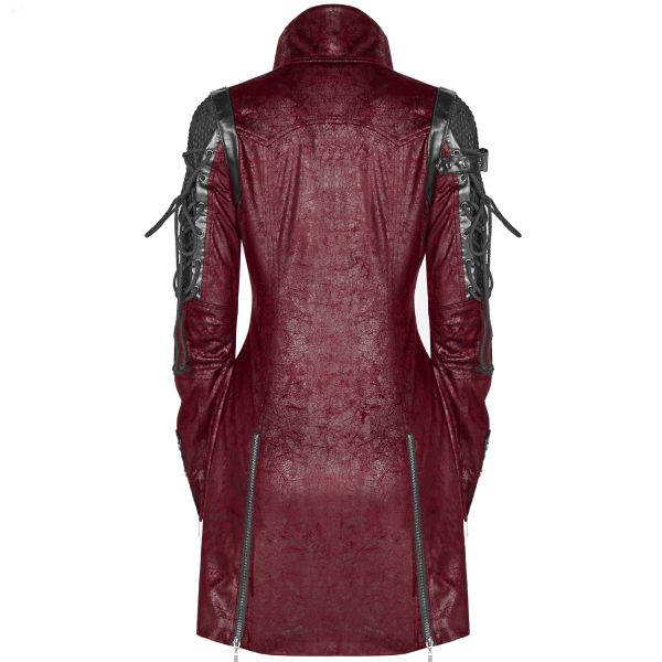 Retour gratuit en magasin. PUNK RAVE Veste Homme ‘Poisonblack’ Rouge Et Noire 16