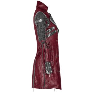 Retour gratuit en magasin. PUNK RAVE Veste Homme ‘Poisonblack’ Rouge Et Noire 52