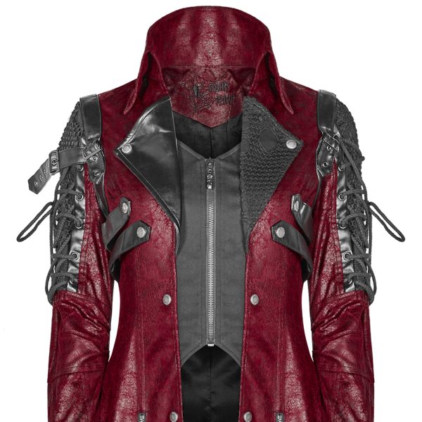 Retour gratuit en magasin. PUNK RAVE Veste Homme ‘Poisonblack’ Rouge Et Noire 18