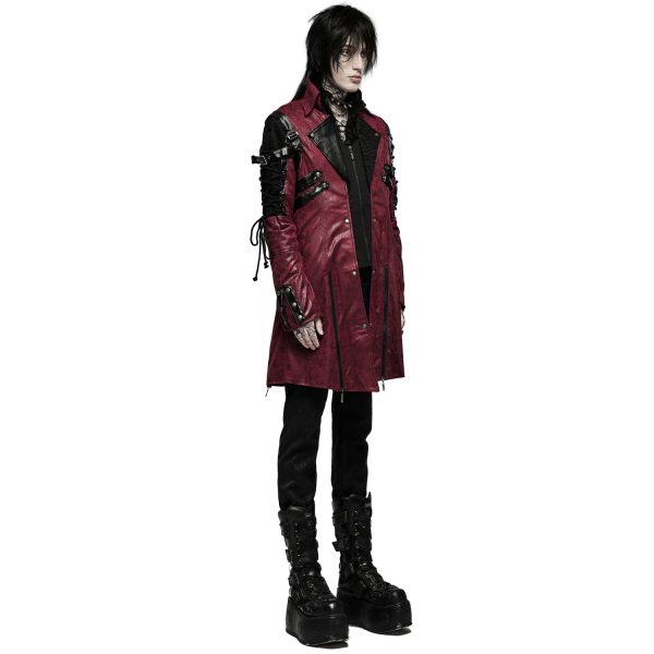 Retour gratuit en magasin. PUNK RAVE Veste Homme ‘Poisonblack’ Rouge Et Noire 5