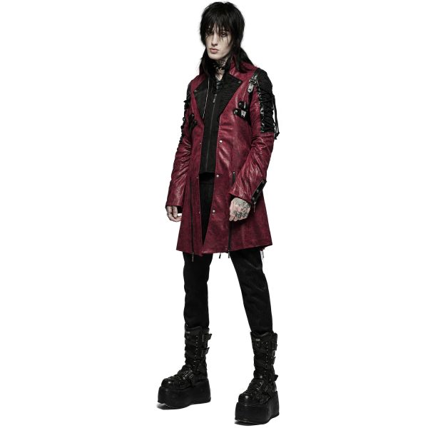 Retour gratuit en magasin. PUNK RAVE Veste Homme ‘Poisonblack’ Rouge Et Noire 6