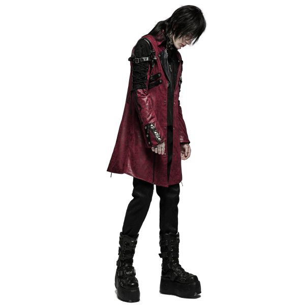 Retour gratuit en magasin. PUNK RAVE Veste Homme ‘Poisonblack’ Rouge Et Noire 7