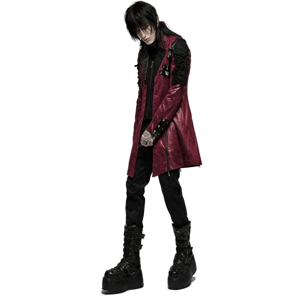 Retour gratuit en magasin. PUNK RAVE Veste Homme ‘Poisonblack’ Rouge Et Noire 8