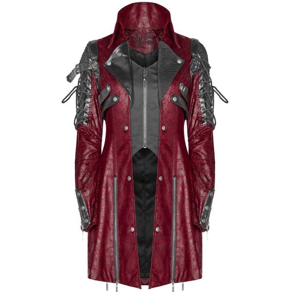 Retour gratuit en magasin. PUNK RAVE Veste Homme ‘Poisonblack’ Rouge Et Noire 1