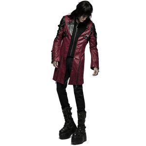 Retour gratuit en magasin. PUNK RAVE Veste Homme ‘Poisonblack’ Rouge Et Noire 36