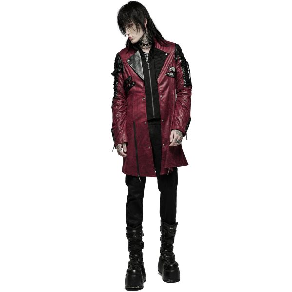 Retour gratuit en magasin. PUNK RAVE Veste Homme ‘Poisonblack’ Rouge Et Noire 10