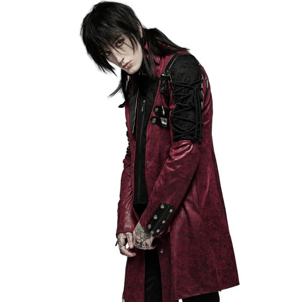 Retour gratuit en magasin. PUNK RAVE Veste Homme ‘Poisonblack’ Rouge Et Noire 11