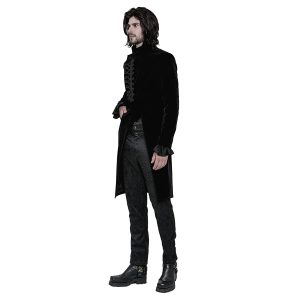 styles dernier cri PUNK RAVE Veste Longue Asymétrique ‘Satyr’ Noire 17