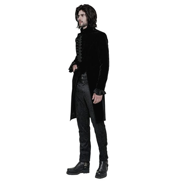 styles dernier cri PUNK RAVE Veste Longue Asymétrique ‘Satyr’ Noire 4