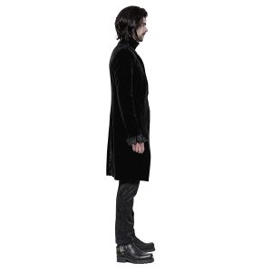 styles dernier cri PUNK RAVE Veste Longue Asymétrique ‘Satyr’ Noire 19