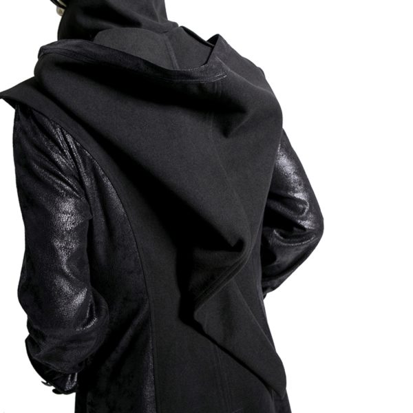 magasin en ligne france PUNK RAVE Veste Longue Noire ‘Black Dragon’ Avec Capuche… 17