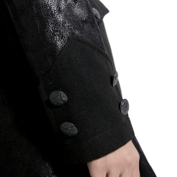magasin en ligne france PUNK RAVE Veste Longue Noire ‘Black Dragon’ Avec Capuche… 21