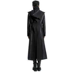 magasin en ligne france PUNK RAVE Veste Longue Noire ‘Black Dragon’ Avec Capuche… 26