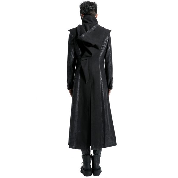 magasin en ligne france PUNK RAVE Veste Longue Noire ‘Black Dragon’ Avec Capuche… 4