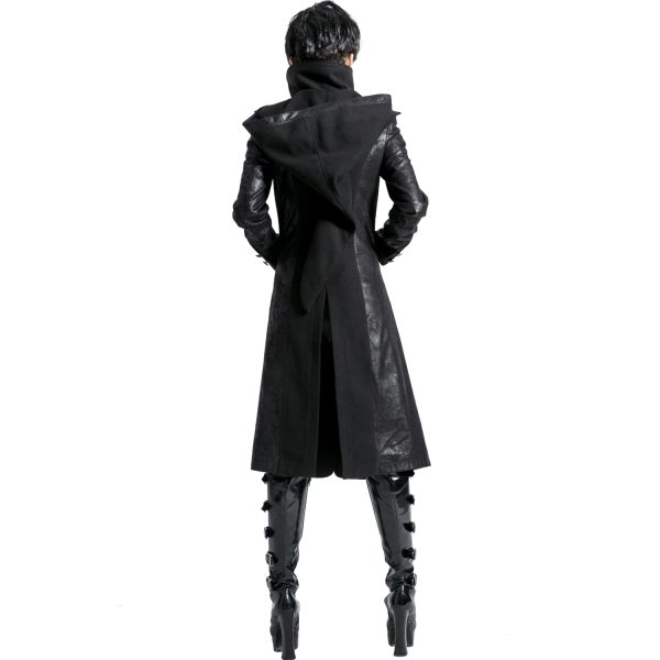 à prix imbattables PUNK RAVE Veste Longue Noire ‘Black Dragon’ Avec Capuche… 4