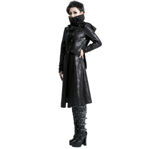 à prix imbattables PUNK RAVE Veste Longue Noire ‘Black Dragon’ Avec Capuche… 27