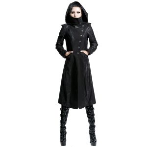 à prix imbattables PUNK RAVE Veste Longue Noire ‘Black Dragon’ Avec Capuche… 29