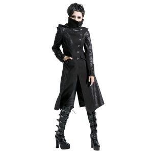 à prix imbattables PUNK RAVE Veste Longue Noire ‘Black Dragon’ Avec Capuche… 33