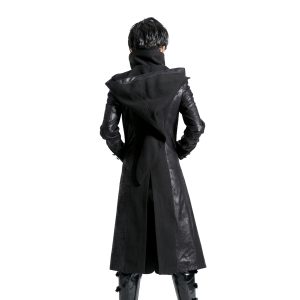 à prix imbattables PUNK RAVE Veste Longue Noire ‘Black Dragon’ Avec Capuche… 37