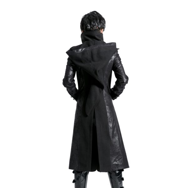 à prix imbattables PUNK RAVE Veste Longue Noire ‘Black Dragon’ Avec Capuche… 10