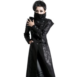 à prix imbattables PUNK RAVE Veste Longue Noire ‘Black Dragon’ Avec Capuche… 39