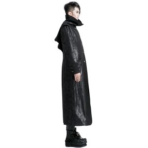 magasin en ligne france PUNK RAVE Veste Longue Noire ‘Black Dragon’ Avec Capuche… 28