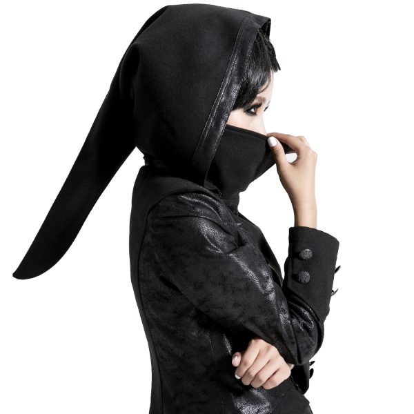 à prix imbattables PUNK RAVE Veste Longue Noire ‘Black Dragon’ Avec Capuche… 12