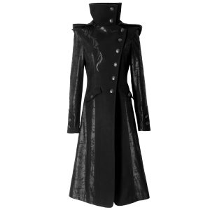 à prix imbattables PUNK RAVE Veste Longue Noire ‘Black Dragon’ Avec Capuche… 43