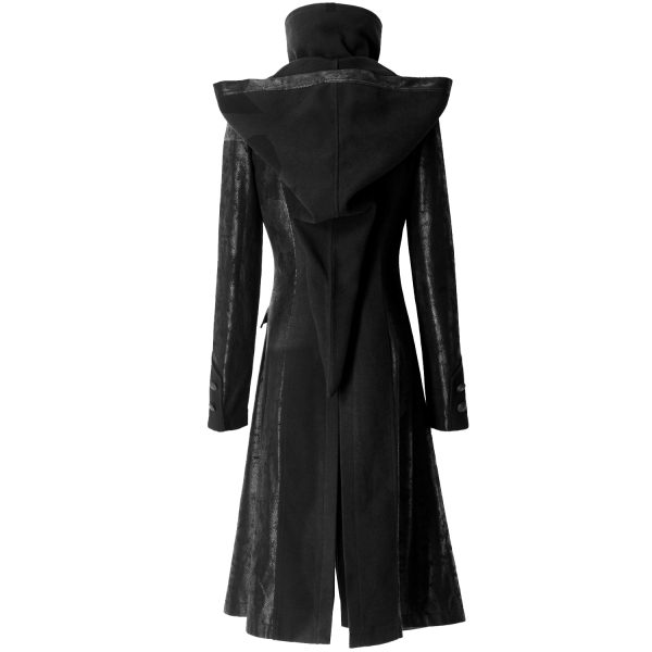 à prix imbattables PUNK RAVE Veste Longue Noire ‘Black Dragon’ Avec Capuche… 14
