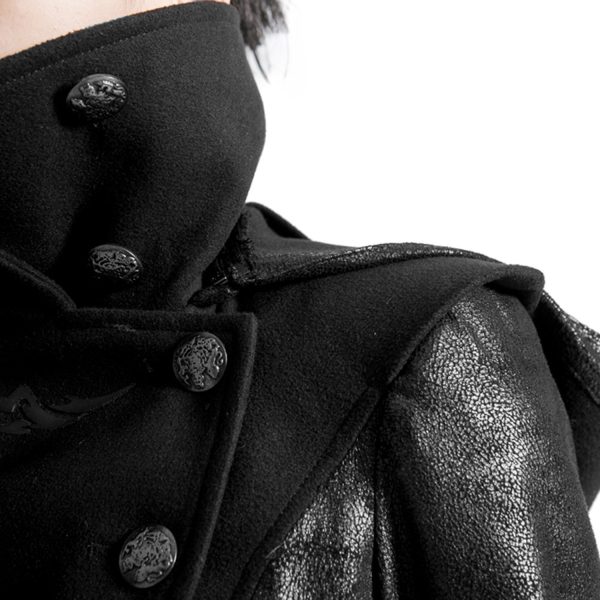 à prix imbattables PUNK RAVE Veste Longue Noire ‘Black Dragon’ Avec Capuche… 16