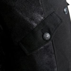 à prix imbattables PUNK RAVE Veste Longue Noire ‘Black Dragon’ Avec Capuche… 55