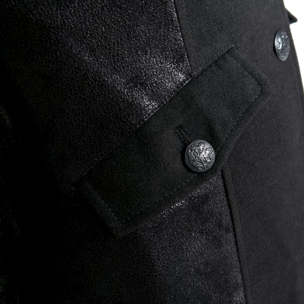 à prix imbattables PUNK RAVE Veste Longue Noire ‘Black Dragon’ Avec Capuche… 19
