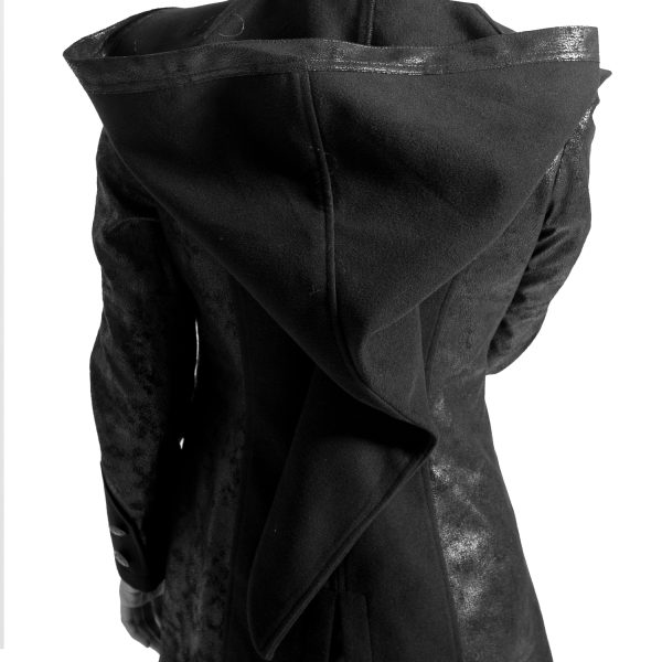 à prix imbattables PUNK RAVE Veste Longue Noire ‘Black Dragon’ Avec Capuche… 20