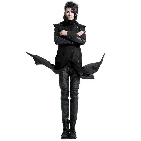 magasin en ligne france PUNK RAVE Veste Longue Noire ‘Black Dragon’ Avec Capuche… 9