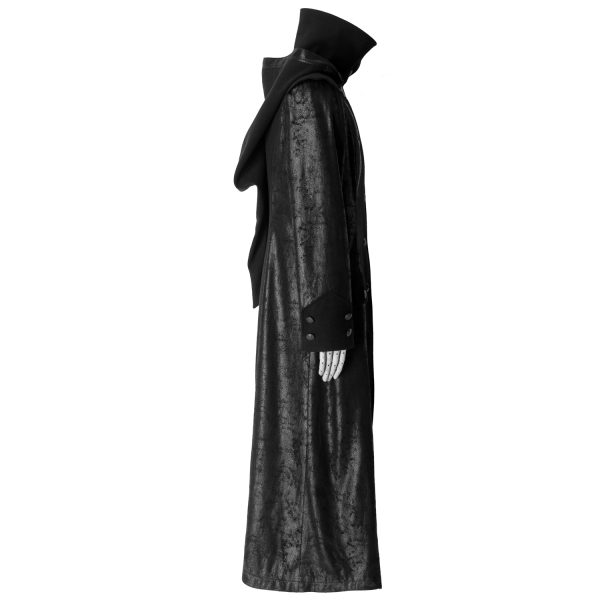 magasin en ligne france PUNK RAVE Veste Longue Noire ‘Black Dragon’ Avec Capuche… 11