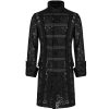PUNK RAVE Veste Mi-Longue ‘Illuminati’ En Dentelle Noire vente pas cher 44