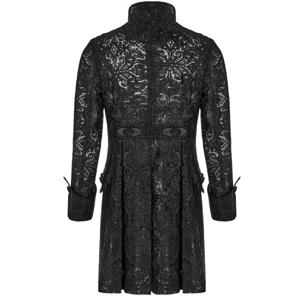 PUNK RAVE Veste Mi-Longue ‘Illuminati’ En Dentelle Noire vente pas cher 8