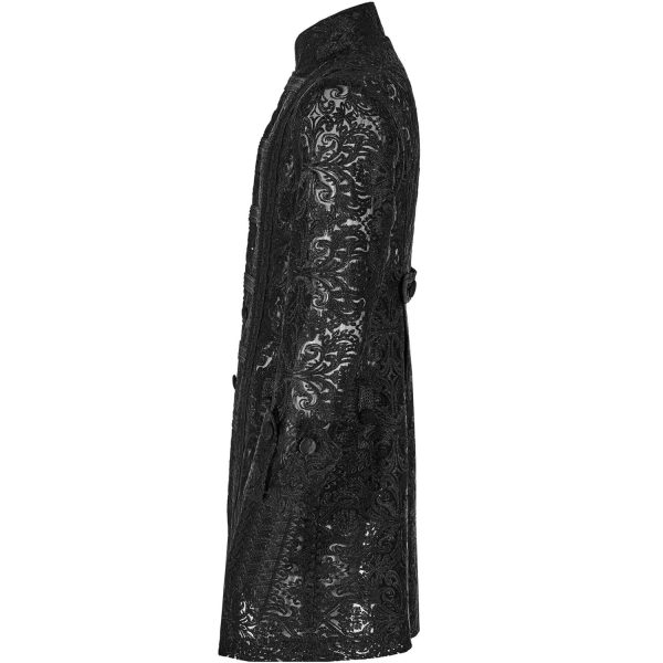 PUNK RAVE Veste Mi-Longue ‘Illuminati’ En Dentelle Noire vente pas cher 9