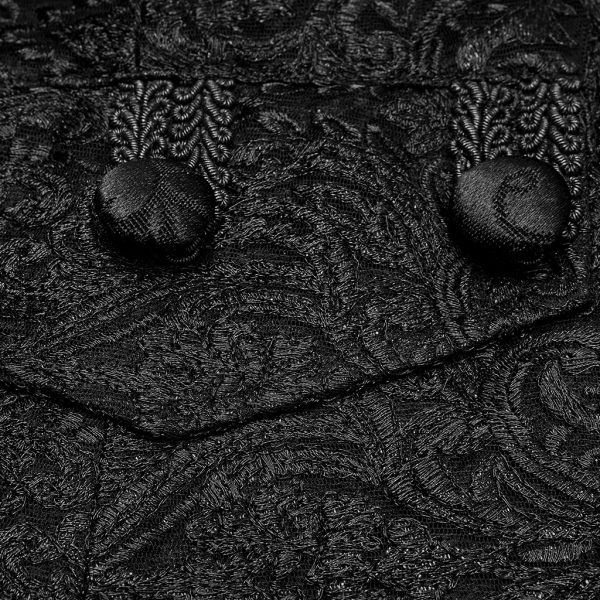 PUNK RAVE Veste Mi-Longue ‘Illuminati’ En Dentelle Noire vente pas cher 10